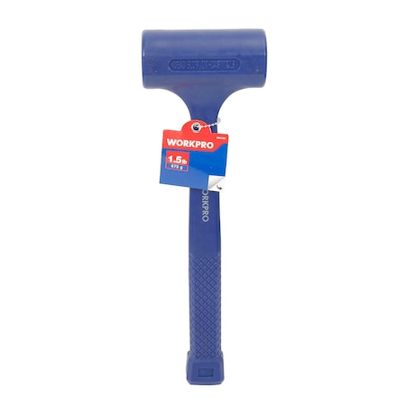 WORKPRO 1-1/2 Lb. Dead Blow Hammer, Molded PVC Case Over Inner Steel